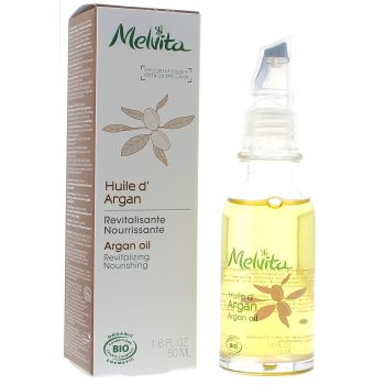 Huile d'argan équitable bio Melvita - flacon goutte à goutte 50 ml