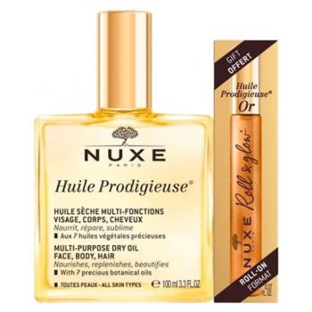 Huile prodigieuse + huile prodigieuse or roll-on offerte Nuxe - lot de 2 produits
