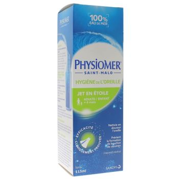 Hygiène de l'oreille jet en étoile Physiomer - flacon de 115 ml