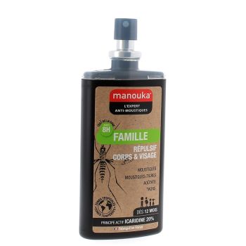 Lotion corps et visage anti-moustiques enfants Manouka - spray de 75 ml