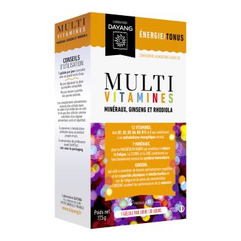 Multi vitamines minéraux ginseng et rhodiola Dayang - Boîte de 30 gélules
