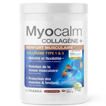 Myocalm collagène + saveur fruits rouges 3C Pharma - pot de 360g