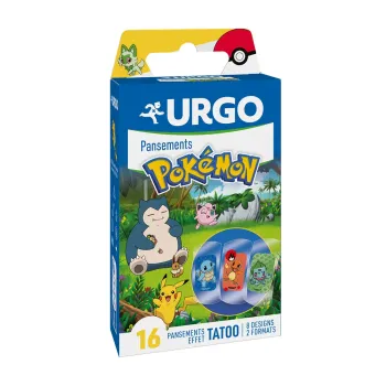Pansements effet tatoo Pokémon Urgo - boite de 16 pansements