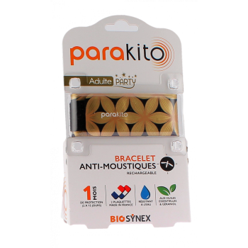 Party Edition Bracelet anti-moustiques adultes Parakito - 1 bracelet + 2 recharges