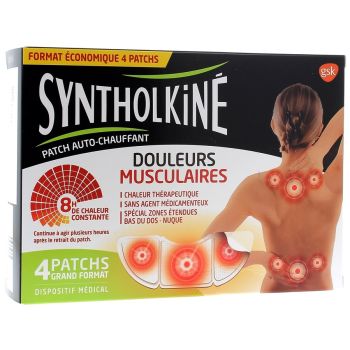 Patch chauffant douleurs musculaires SyntholKiné - boîte de 4 patchs