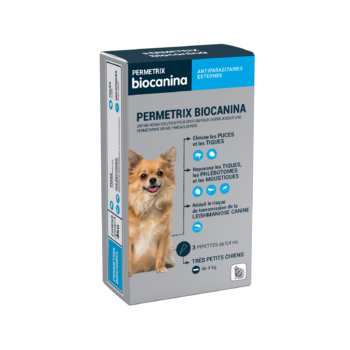 Permetrix solution pour spot-on très petit chien Biocanina - boite de 3 pipettes de 0,4ml