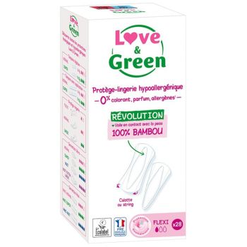 Protège-lingerie hypoallergénique Flexi Love & Green - 28 protège-slips