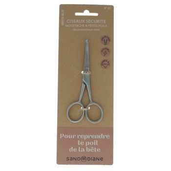 Ciseaux sécurité moustaches poils de nez et d'oreilles Sanodiane - 1 paire de ciseaux