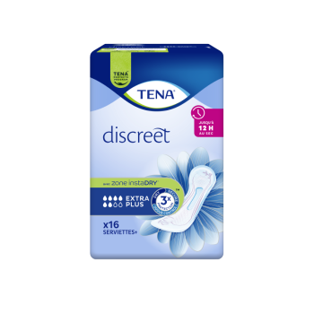 Serviettes hygiéniques Discreet extra plus Tena - 16 serviettes
