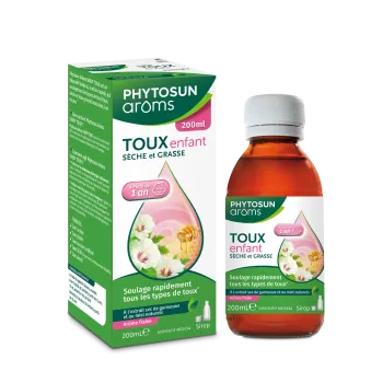 Sirop toux enfants arôme fraise Phytosun Arôms - flacon de 200ml