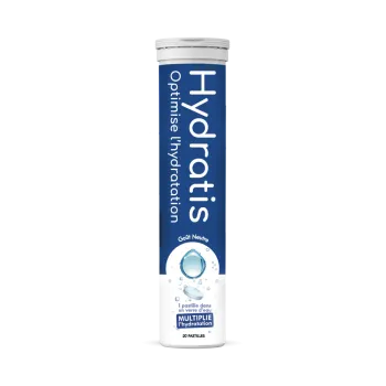Solution d'hydratation goût neutre Hydratis - tube de 20 pastilles effervescentes