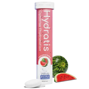 Solution d'hydratation goût pastèque Hydratis - tube de 20 pastilles effervescentes