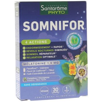 Somnifor 4 actions Santarome - boîte de 30 comprimés