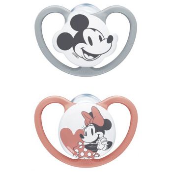 Space Sucette silicone Mickey 6-18 mois NUK - lot de 2 sucettes