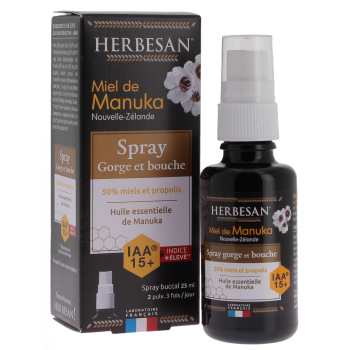 Spray gorge et bouche Miel de Manuka Herbesan - spray de 25ml
