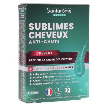 Sublimes cheveux anti-chute Santarome - boîte de 30 comprimés