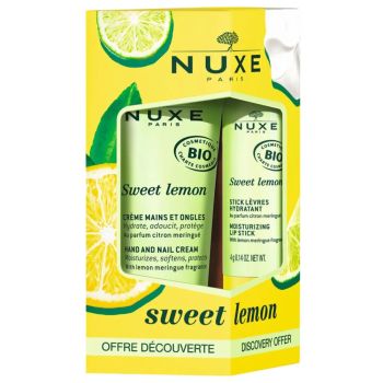 Sweet Lemon crème mains et ongles bio + stick à lèvres hydratant bio Nuxe