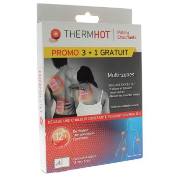 ThermHot Patchs chauffants multizones Therapearl - boîte de 3 patchs + 1 gratuit