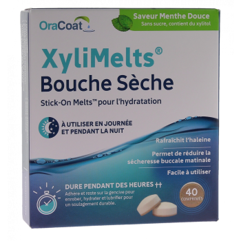 XyliMelts Comprimé adhésive contre la bouche sèche saveur menthe douce - boîte de 40 comprimés