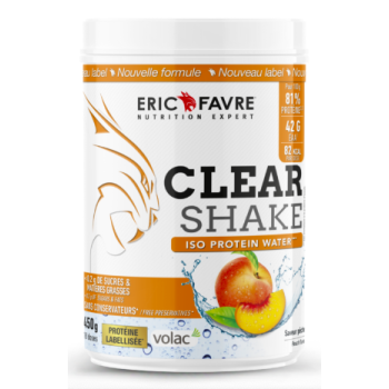 Clear shake Iso protein water saveur pêche Eric Favre - pot de 450g