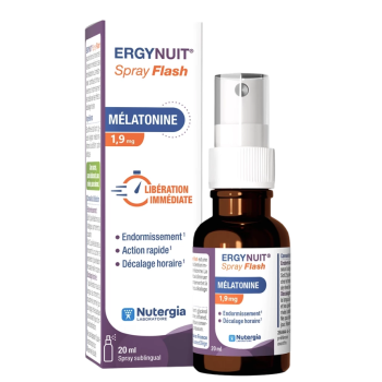 Ergynuit mélatonine 1,9mg spray flash Nutergia - spray de 20ml
