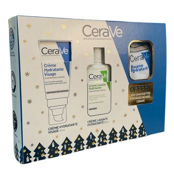 Coffret de noël chaussettes CeraVe - coffret de 3 produits 