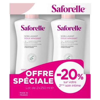 Saforelle soin lavant doux toilette intime - lot de 2 flacons de 250ml