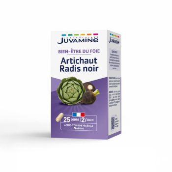 Artichaut Radis Noir Bien-être du foie Juvamine - boîte de 50 gélules