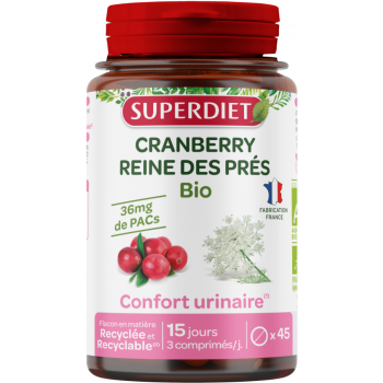 Cranberry reine des prés bio Superdiet - boite de 45 comprimés
