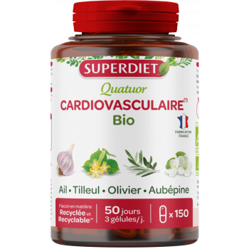 Quatuor cardiovasculaire bio Super Diet - boite de 150 gélules
