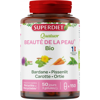Quatuor beauté de la peau bio Super Diet - boite de 150 gélules