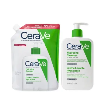 Cr&egrave;me lavante hydratante CeraVe - un flacon-pompe de 473ml et une &eacute;co-recharge de 473ml offre sp&eacute;ciale