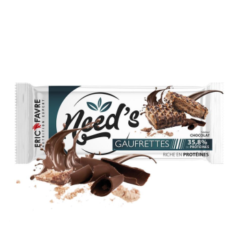 Gaufrettes Need's 35,8% de prot&eacute;ines saveur chocolat Eric Favre - sachet de 41,9 g (2 gaufrettes)