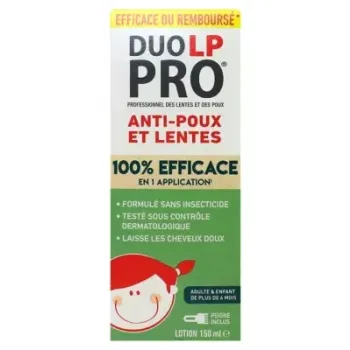Lotion anti-poux et lentes 1 seul application Duo-LP-Pro - flacon 150 ml
