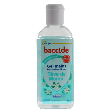 Gel mains hydroalcoolique r&ecirc;ve de mono&iuml; Baccide - flacon de 100ml