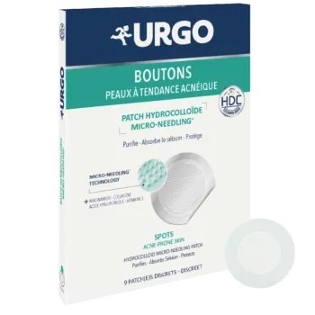 Patch hydrocollo&iuml;de micro-needling boutons Urgo - boite de 9 patchs