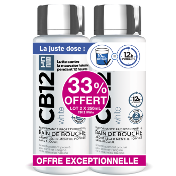 Bain de bouche White CB12 - Lot de 2 x 250 ml
