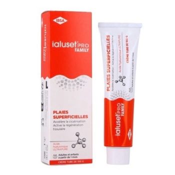 Crème cicatrisante à l'acide hyaluronique Ialuset Pro Family - tube de 100g