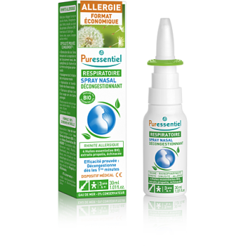 Spray nasal décongestionnant Respiratoire Allergie Puressentiel - spray de 30ml