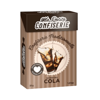 Bonbons au cola sans sucre Ma Petite Confiserie - boite de 36,5 g