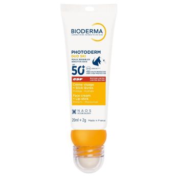 Photoderm duo ski Crème solaire visage et stick à lèvres Bioderma - stick de 20ml + 2g