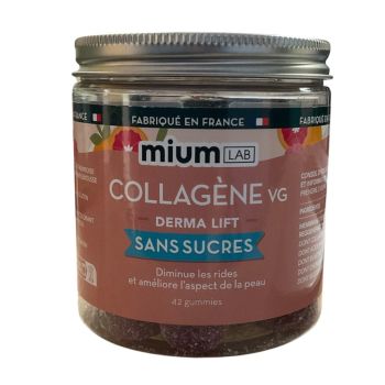 Collag&egrave;ne VG Derma lift sans sucres Mium Lab - pot de 42 gummies
