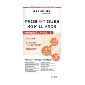 Probiotiques immunit&eacute; et vitalit&eacute; Granions - boite de 40 g&eacute;lules 