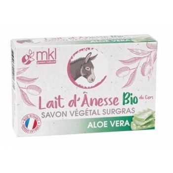 Savon végétal surgras au lait d'ânesse bio Aloe vera MKL Green Nature - pain de 100g
