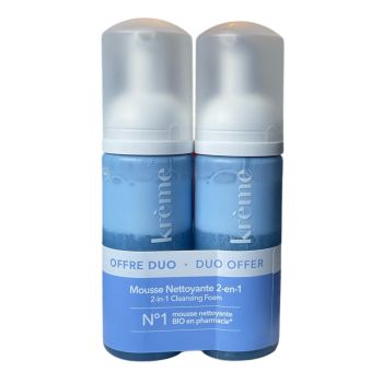 Mousse nettoyante 2-en-1 Krème - lot de 2 flacons-pompe de 150ml