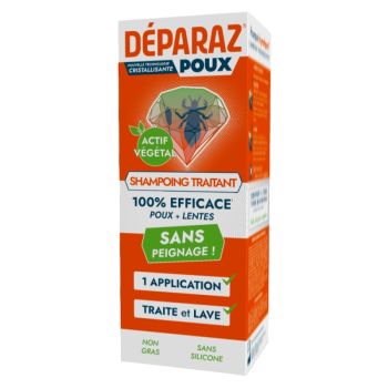 D&eacute;paraz Shampoing traitant poux + lentes sans peignage - flacon de 150ml