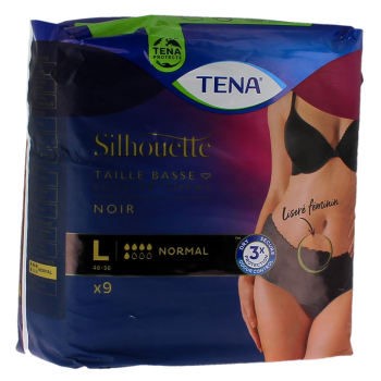 Lady silhouette normal noir slip absorbant large Tena - paquet de 9 protections