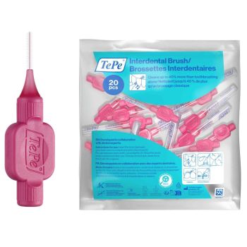 Brossettes interdentaires originales rose taille 0 (0.4 mm) TePe - 20 brossettes