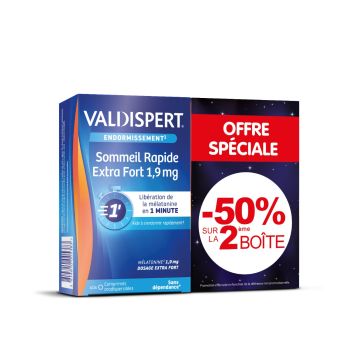 M&eacute;latonine 1,9mg Valdispert - lot de 2 bo&icirc;tes de 40 comprim&eacute;s orodispersibles