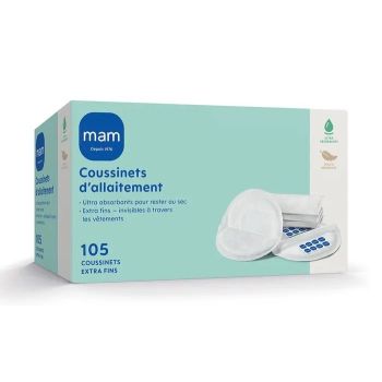 Coussinets d'allaitement extra fins Mam - boite de 105 coussinets